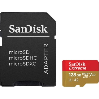 Card de memorie microSDXC 128GB clasa 10 + adaptor SD, SanDisk Extreme