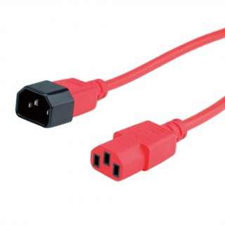 Cablu prelungitor PC C13 la C14 1.8m Rosu, Roline 19.08.1520