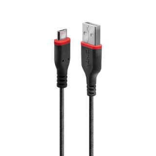 Cablu de incarcare micro USB la USB 2.0 rezistent 1m negru, Lindy L36737
