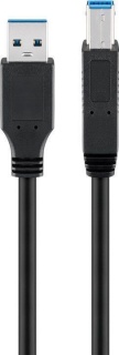Cablu USB 3.0-A la tip B 0.25m T-T Negru, Goobay 95721