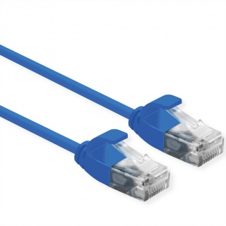 Cablu de retea Slim cat 6A UTP LSOH 0.3m Albastru, Roline 21.15.3941