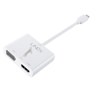Adaptor USB 3.1 tip C la 4K HDMI & VGA MST/SST, Lindy L43179