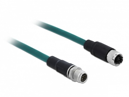 Cablu de retea M12 8 pini X-coded TPU 2m, Delock 85422