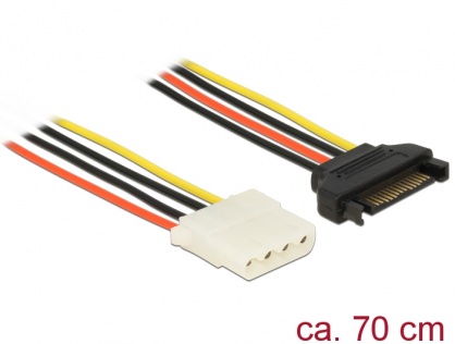 Cablu de alimentare SATA la Molex T-M 70cm, Delock 60138