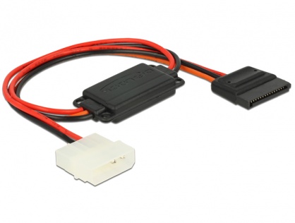 Cablu de alimentare conversie voltaj Molex 4 pini 5V la SATA 15 pini 3.3V + 5V T-M, Delock 62838