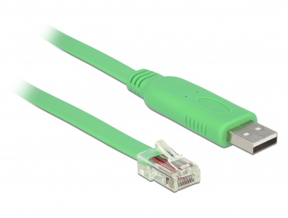 Cablu USB 2.0 tip A la Serial RS-232 RJ45 (pentru router Cisco) T-T 1.8m, Delock 62960