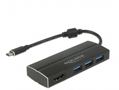 Adaptor USB-C 3.1 la HDMI-A (DP Alt Mode) 4K 30Hz + 3 x USB, Delock 63931