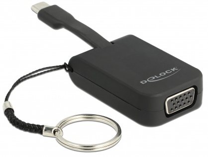 Adaptor USB-C la VGA (DP Alt Mode) T-M pentru breloc, Delock 63941