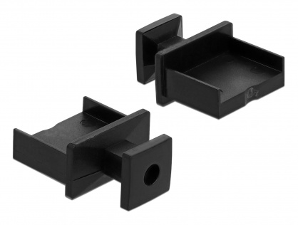 Protectie impotriva prafului pentru conector USB-A mama cu prindere Negru set 10 buc, Delock 64009