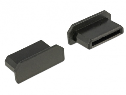 Protectie impotriva prafului pentru conector mini HDMI-C mama Negru set 10 buc, Delock 64028