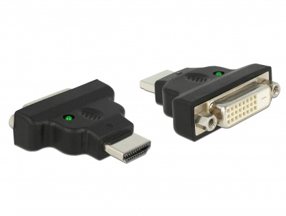 Adaptor HDMI la DVI-D Dual Link 24+1pini T-M cu LED, Delock 65020