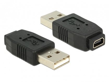 Adaptor mini USB 5 pini la USB A M - T, Delock 65094