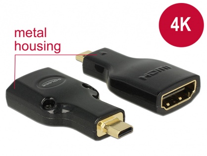 Adaptor HDMI la micro-D HDMI M-T metalic 4K, Delock 65664