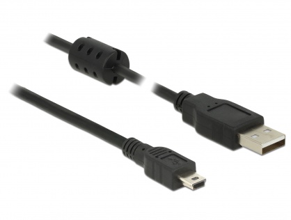 Cablu USB 2.0 A la mini USB 5 pini 0.7m, Delock 82396