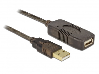 Cablu prelungitor activ USB 2.0 tip A T-M 10m, Delock 82446