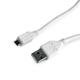 Cablu USB 2.0 la micro USB-B 1m T-T Alb, Gembird CCP-mUSB2-AMBM-W-1M