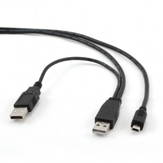 Cablu Y alimentare USB 2.0 la mini USB-B 0.9m, Gembird CCP-USB22-AM5P-3