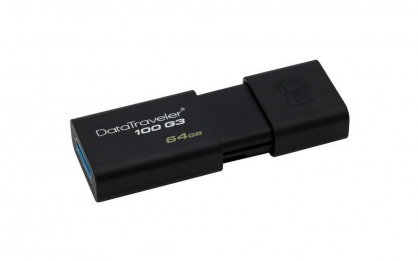 Stick USB 3.0 64GB DataTraveler Negru, Kingston DT100G3/64GB