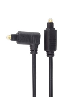 Cablu audio optic Toslink drept/unghi 90 grade T-T 1m Negru, KJTOS3-1