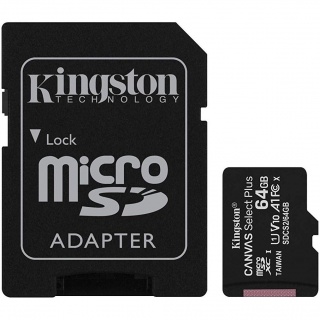 Card de memorie micro SDXC 64GB clasa 10 Canvas Select Plus, Kingston SDCS2/64GB