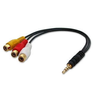 Cablu adaptor jack 3.5mm 4 pini la 3 x RCA M-T AV, Stereo & Composite Video, Lindy L35539