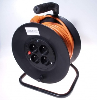 Cablu prelungitor cu tambur 4 prize Schuko 230V 25m Orange, PPB-01-25