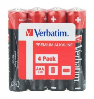 Set 4 buc baterie alcalina AAA/LR3, Verbatim 49500