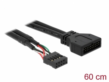 Cablu pin header USB 2.0 la USB 3.0 M-T 60cm, Delock 83777