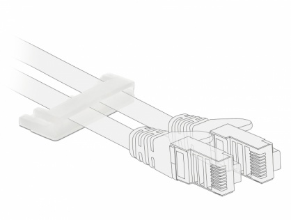 Set 10 bucati suport cu adeziv pentru cablu flat/plat, Delock 60180
