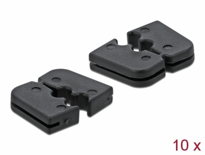 Set 10 buc protectie pentru 2 cabluri dreptunghiular - diametru 2.2mm Negru, Delock 60259