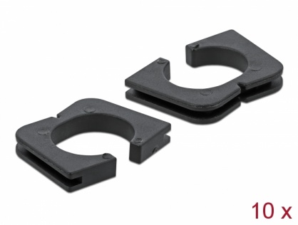 Set 10 buc protectie cabluri dreptunghiular - diametru 9.3mm Negru, Delock 60261