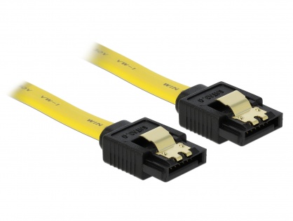 Cablu SATA III 6 Gb/s drept-drept cu fixare 10cm, Delock 82797