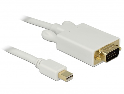 Cablu mini DisplayPort la VGA T-T alb 2m, Delock 82921