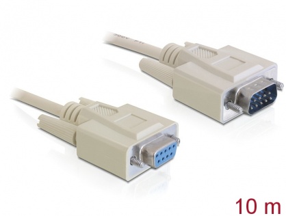 Cablu prelungitor serial RS232 DB9 T-M 10m, Delock 82979
