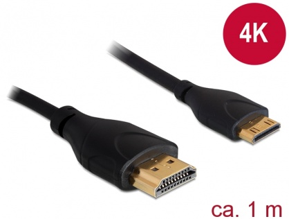 Cablu HDMI la mini HDMI-C 4K Slim 1.4 T-T 1m, Delock 83132