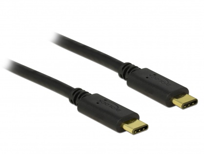 Cablu USB 2.0 tip C T-T Negru 2m 3A, Delock 83332