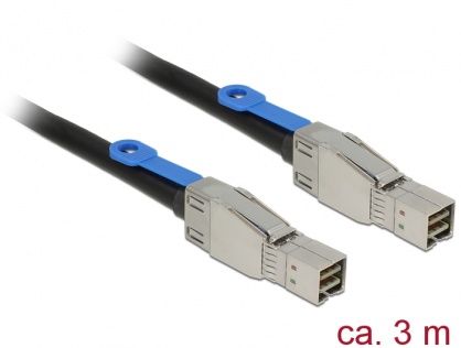 Cablu Mini SAS HD SFF-8644 la Mini SAS HD SFF-8644 3m, Delock 83396