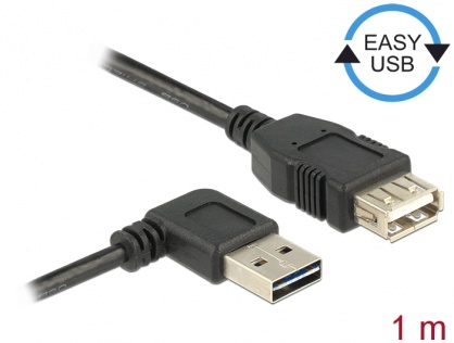 Cablu prelungitor EASY-USB 2.0 T-M unghi 1m, Delock 83551
