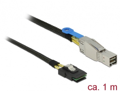Cablu Mini SAS HD SFF-8644 la Mini SAS SFF-8087 1m, Delock 83616