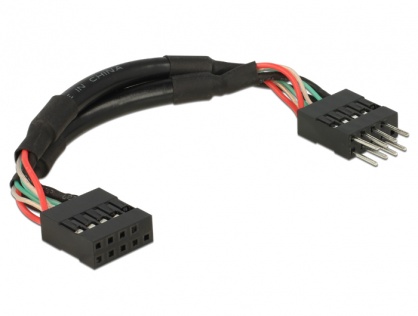 Cablu prelungitor pin header USB 2.0 10 pini T-M 10cm, Delock 83872