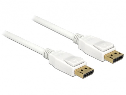 Cablu Displayport 1.2 Alb 2m 4K T-T, Delock 84877