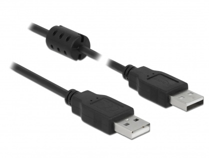 Cablu USB 2.0 tip A T-T 1m Negru, Delock 84889