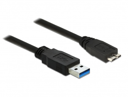 Cablu USB 3.0 la micro USB-B 0.5m Negru, Delock 85071