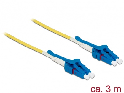 Cablu fibra optica LC - LC Singlemode OS2 Uniboot 5m, Delock 85086