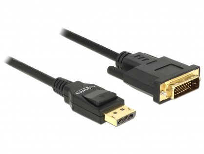 Cablu Displayport 1.2 la DVI 24+1 pini T-T pasiv 2m negru, Delock 85313