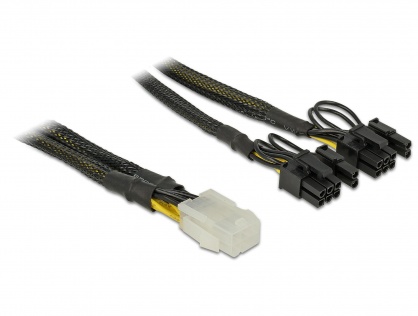 Cablu de alimentare PCI Express 6 pini la 2 x 8 pini M-T 30cm, Delock 85455