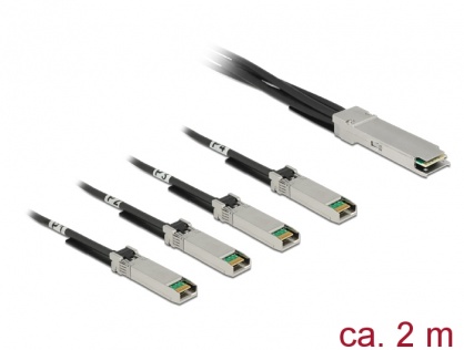 Cablu Twinax QSFP28 la 4 x SFP28 2m, Delock 86432
