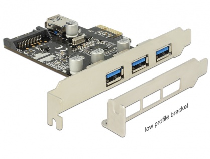 Placa PCI Express la 3 porturi externe + 1 port intern USB 3.0, Delock 89301