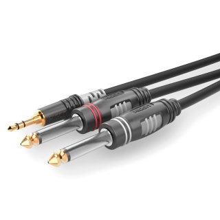 Cablu audio jack stereo 3.5mm la 2 x jack mono 6.35 T-T 1.5m, HBA-3S62-0150
