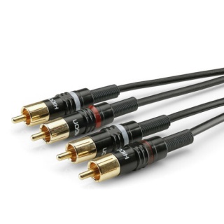 Cablu audio 2 x RCA la 2 x RCA T-T 1.5m, HBP-C2-0150